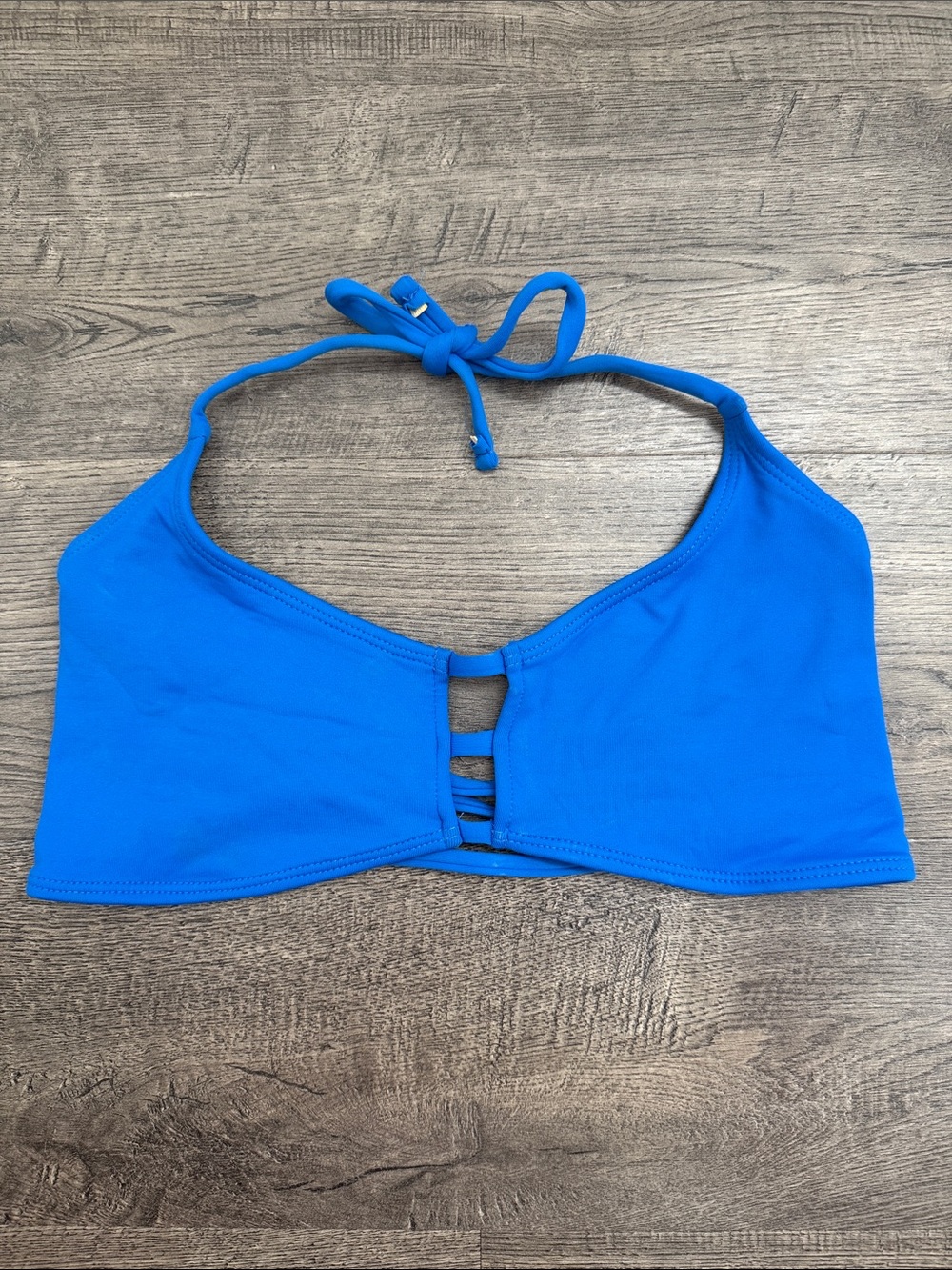 Midori Bright Blue Strappy Halter Bikini Top